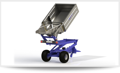 Benne basculante avec bec vibrant